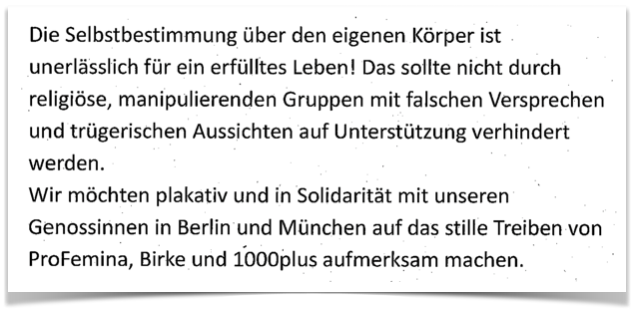 Auszug aus dem "Bekennerschreiben"