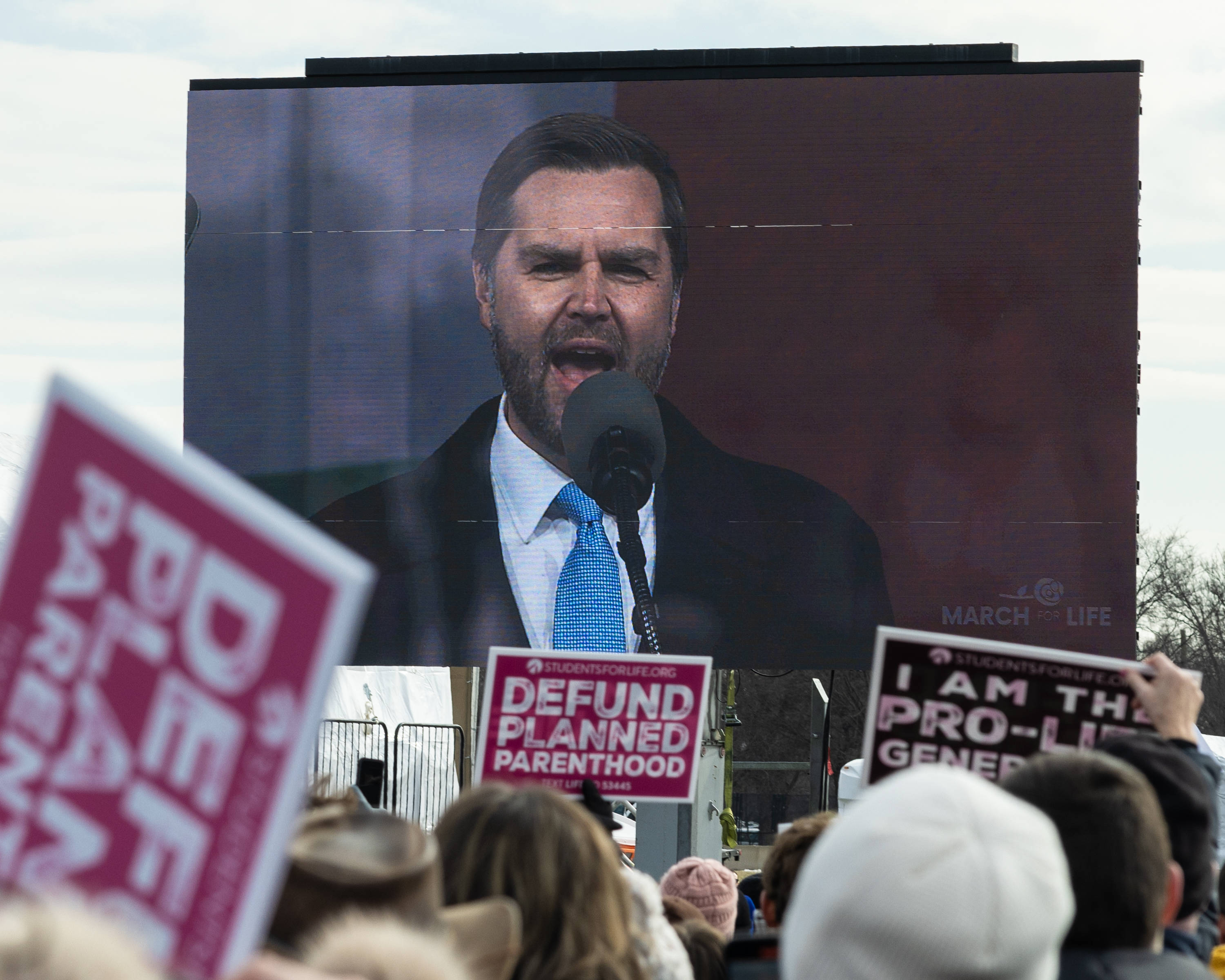 J.D. Vance hält eine Rede auf dem „Marsch für das Leben“ im Januar in Washington.
