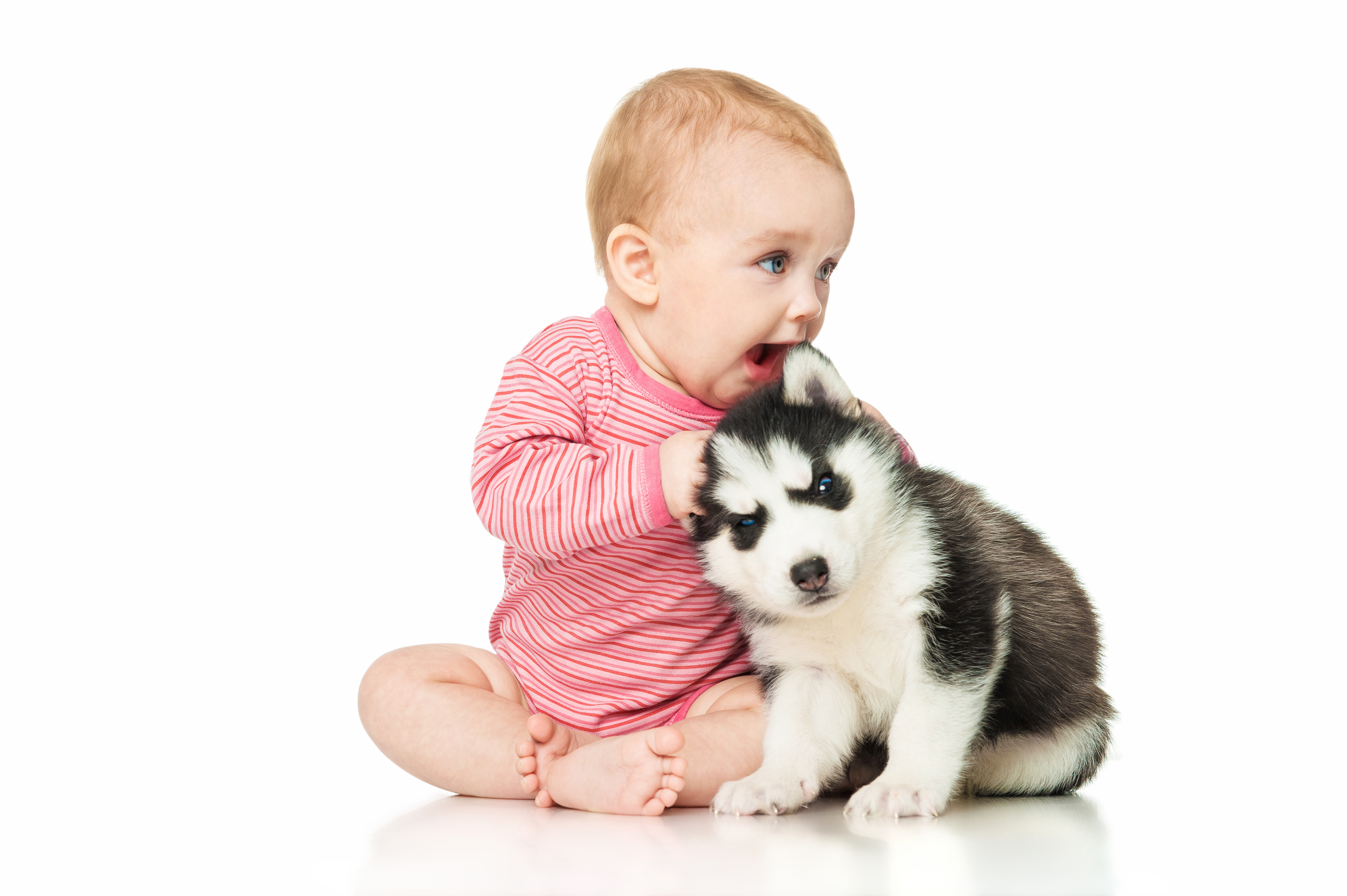 Baby und Hundewelp