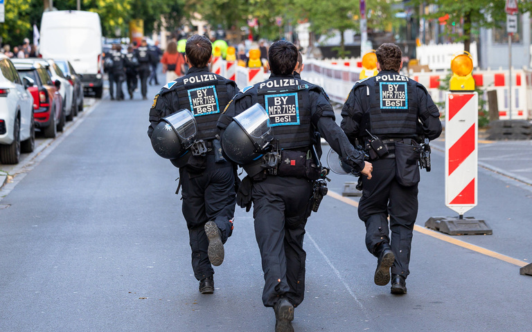 Polizei im Einsatz bei einer Demonstration