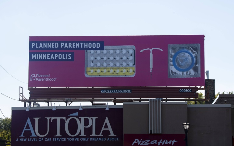 Minneapolis, Minnesota. Planned Parenthood billboard